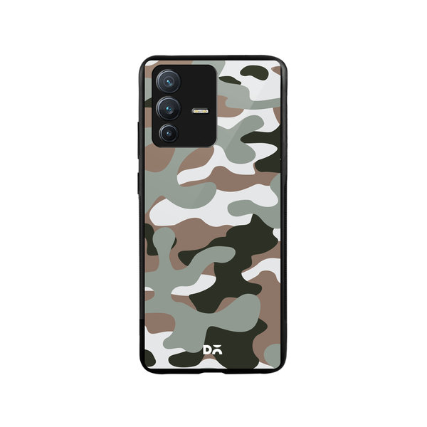 

DailyObjects Camouflage Army Glass Case Cover For Vivo V23