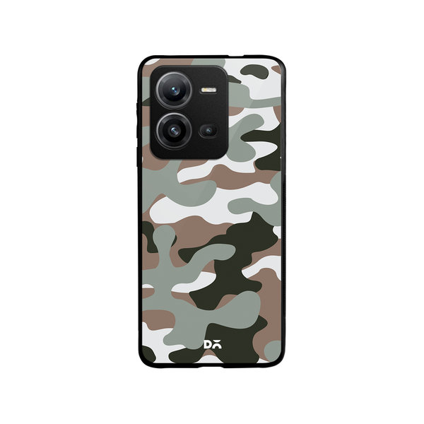 

DailyObjects Camouflage Army Glass Case Cover For Vivo V25