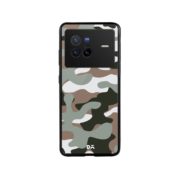 

DailyObjects Camouflage Army Glass Case Cover For Vivo X80