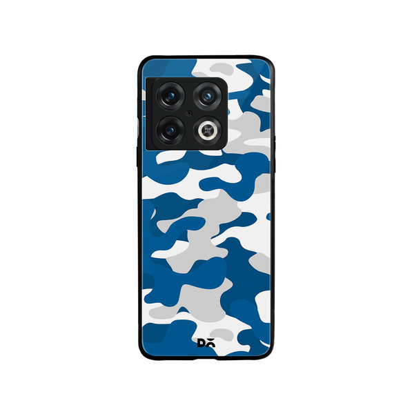 

DailyObjects Camouflage Blue Glass Case Cover For OnePlus 10 Pro