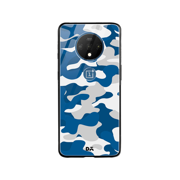 

DailyObjects Camouflage Blue Glass Case Cover For OnePlus 7T