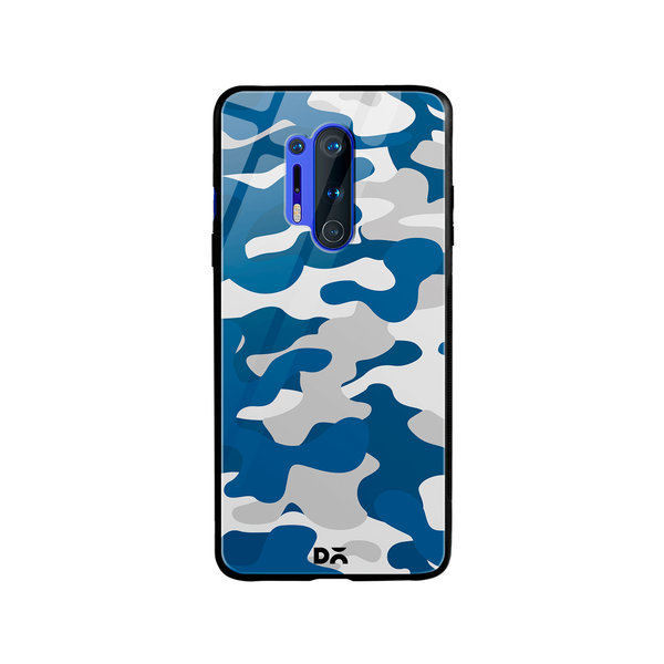 

DailyObjects Camouflage Blue Glass Case Cover For OnePlus 8 Pro