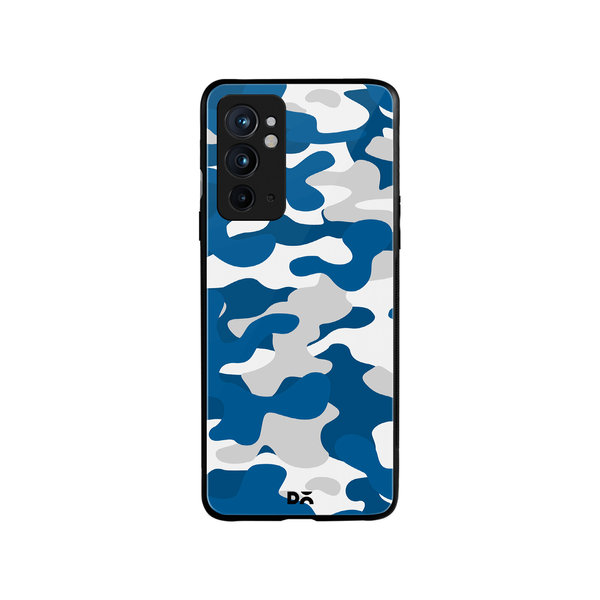 

DailyObjects Camouflage Blue Glass Case Cover For OnePlus 9RT