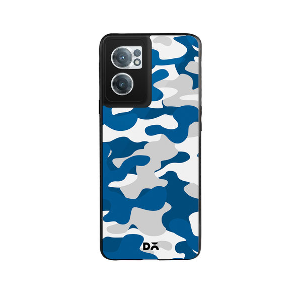 

DailyObjects Camouflage Blue Glass Case Cover For OnePlus Nord CE 2