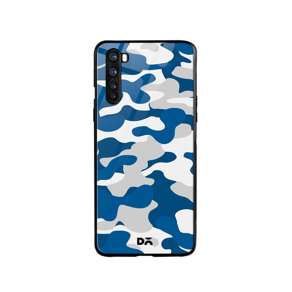 

DailyObjects Camouflage Blue Glass Case Cover For OnePlus Nord