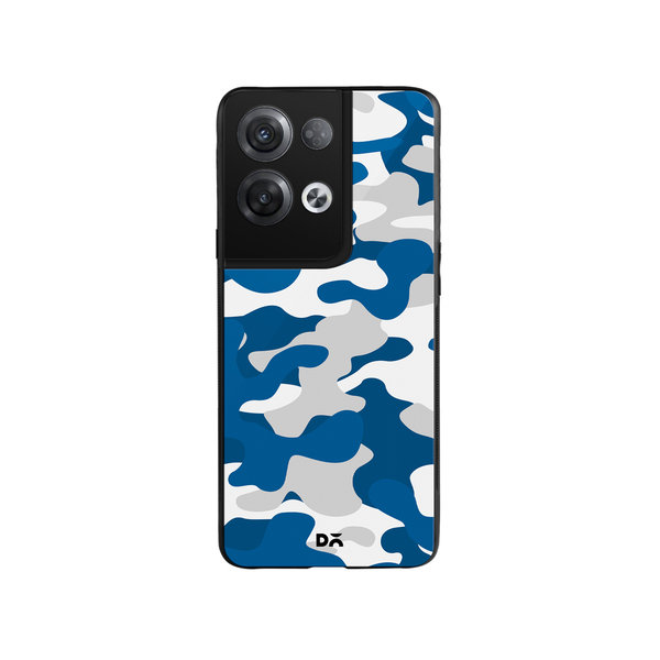 

DailyObjects Camouflage Blue Glass Case Cover For Oppo Reno 8