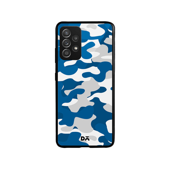 

DailyObjects Camouflage Blue Glass Case Cover For Samsung Galaxy A52