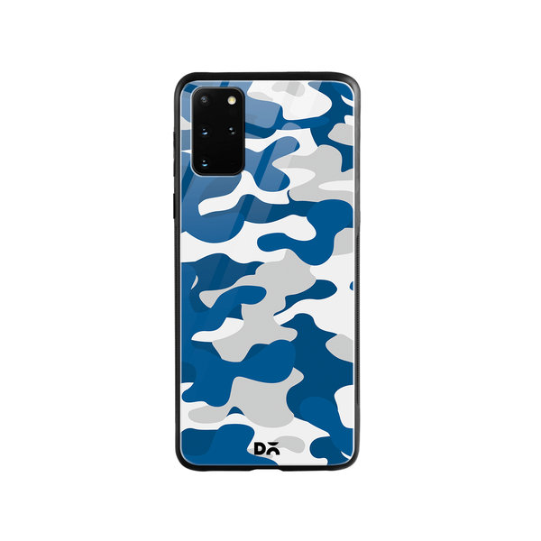 

DailyObjects Camouflage Blue Glass Case Cover For Samsung Galaxy S20 Plus