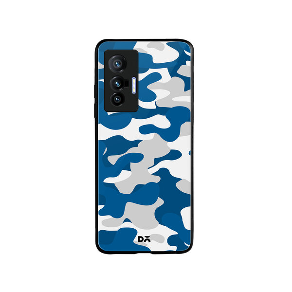 

DailyObjects Camouflage Blue Glass Case Cover For Vivo X70