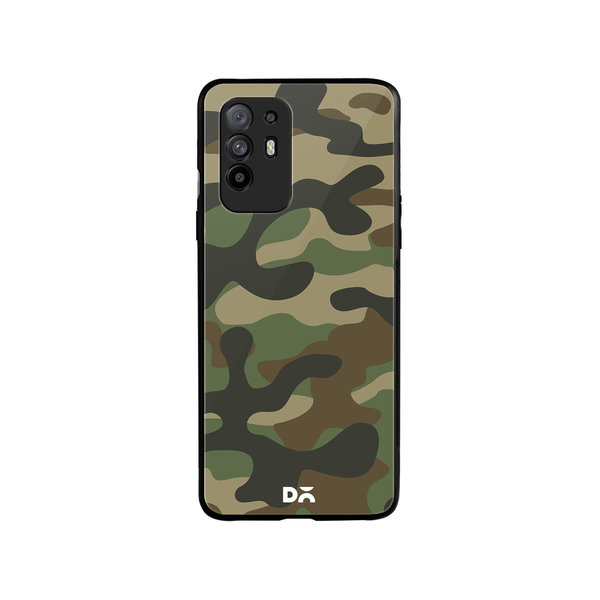 

DailyObjects Camouflage Glass Case Cover For Oppo F19 Pro Plus