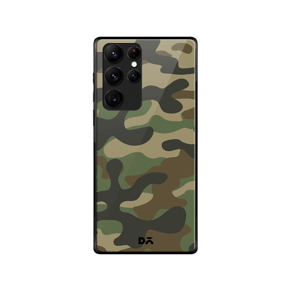 

DailyObjects Camouflage Glass Case Cover For Samsung Galaxy S22 Ultra