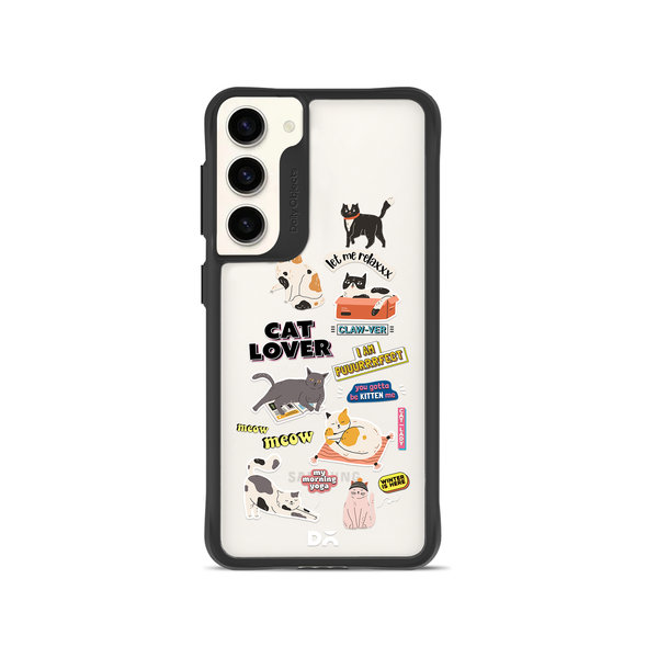 

DailyObjects Cat Mom Black Hybrid Clear Case Cover For Samsung Galaxy S23