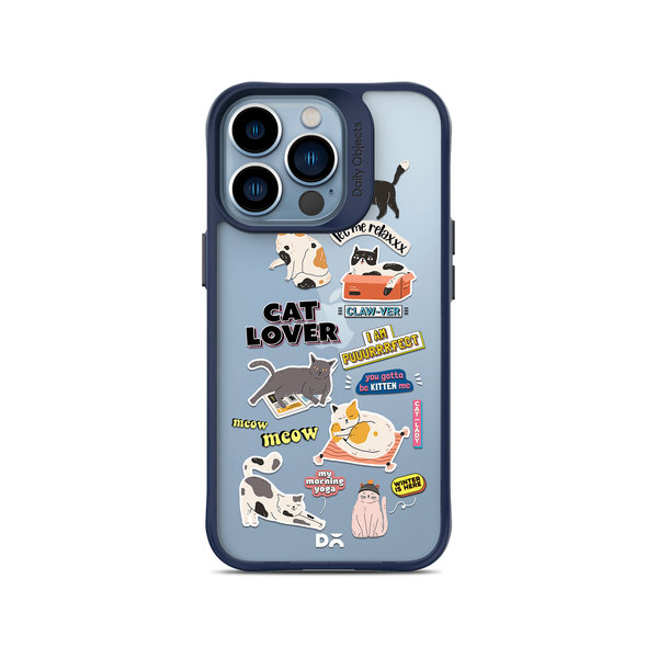 DailyObjects Cat Mom Blue Hybrid Clear Case Cover For iPhone 13 Pro Max