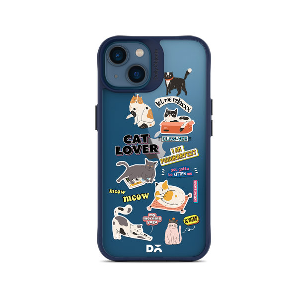 

DailyObjects Cat Mom Blue Hybrid Clear Case Cover For iPhone 14 Plus