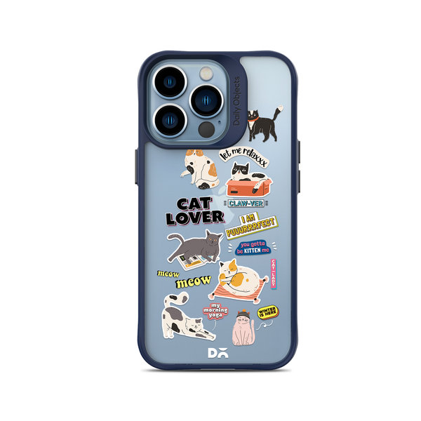 

DailyObjects Cat Mom Blue Hybrid Clear Case Cover For iPhone 14 Pro