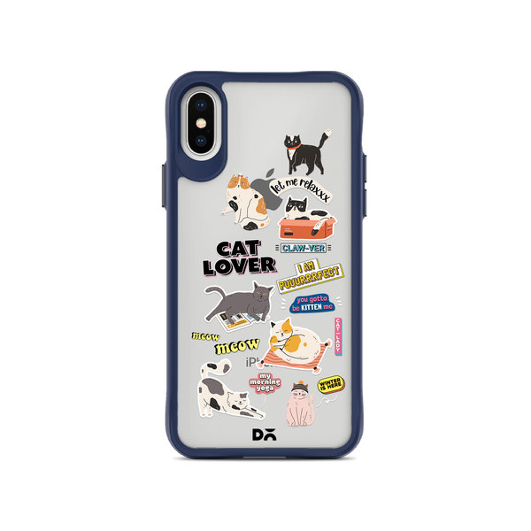 

DailyObjects Cat Mom Blue Hybrid Clear Case Cover For iPhone XS