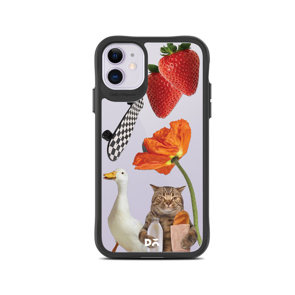 DailyObjects Cat Skate Black Hybrid Clear Case Cover For iPhone 11