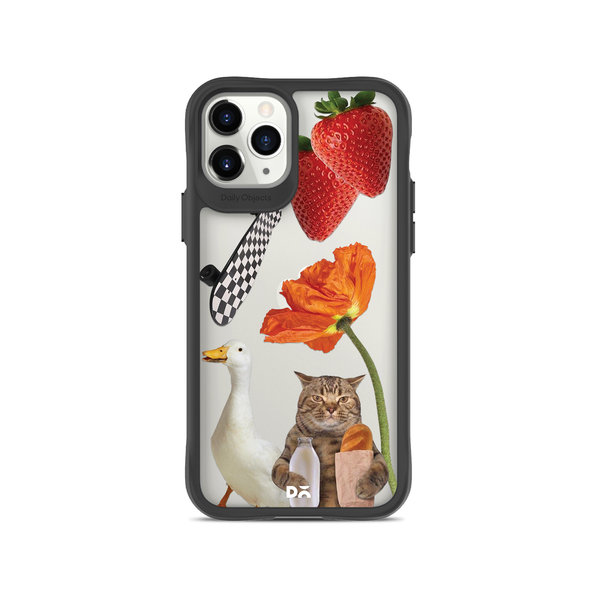 

DailyObjects Cat Skate Black Hybrid Clear Case Cover For iPhone 11 Pro