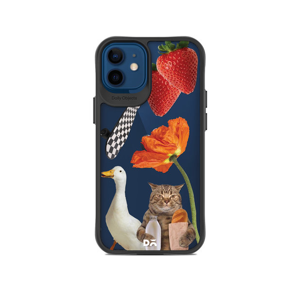 

DailyObjects Cat Skate Black Hybrid Clear Case Cover For iPhone 12