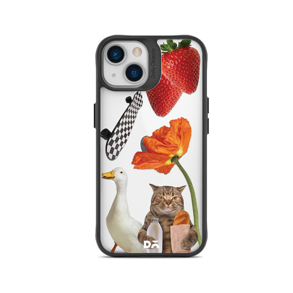 

DailyObjects Cat Skate Black Hybrid Clear Case Cover For iPhone 14