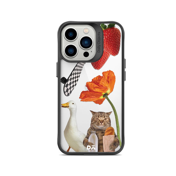 

DailyObjects Cat Skate Black Hybrid Clear Case Cover For iPhone 14 Pro Max