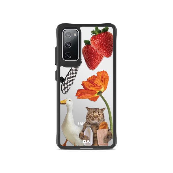 

DailyObjects Cat Skate Black Hybrid Clear Case Cover For Samsung Galaxy S20 FE