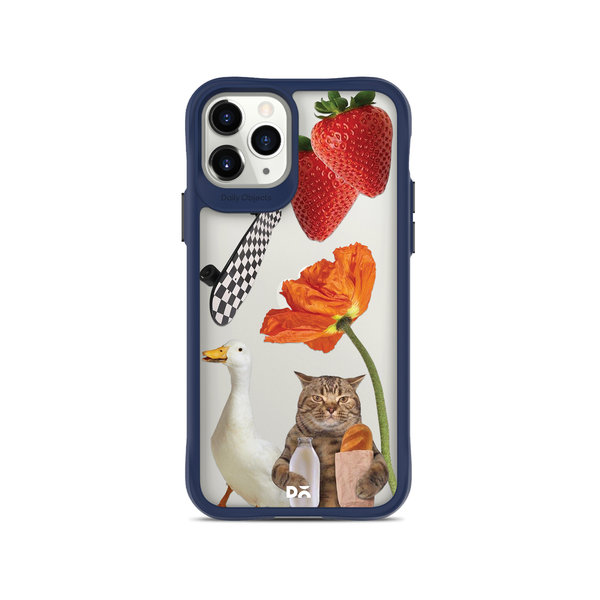 

DailyObjects Cat Skate Blue Hybrid Clear Case Cover For iPhone 11 Pro
