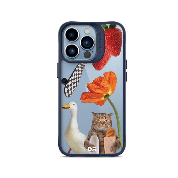 

DailyObjects Cat Skate Blue Hybrid Clear Case Cover For iPhone 13 Pro Max