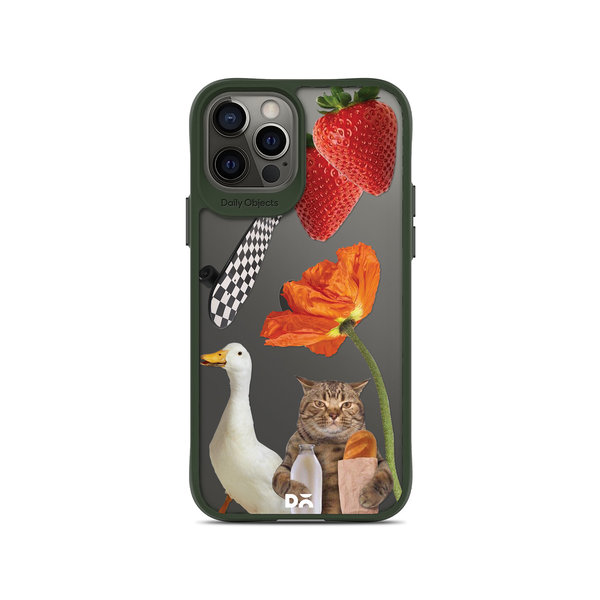 

DailyObjects Cat Skate Green Hybrid Clear Case Cover For iPhone 12 Pro Max