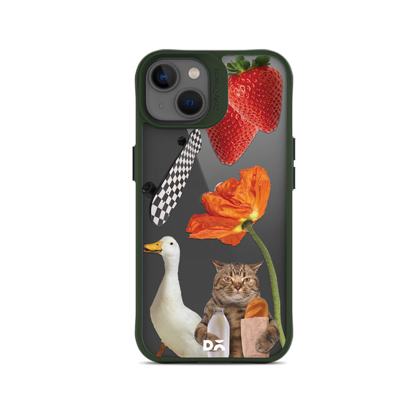 

DailyObjects Cat Skate Green Hybrid Clear Case Cover For iPhone 13 Mini