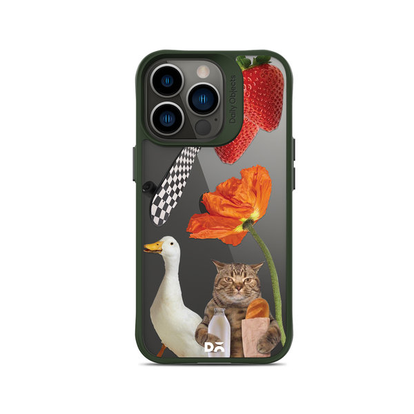 

DailyObjects Cat Skate Green Hybrid Clear Case Cover For iPhone 13 Pro Max