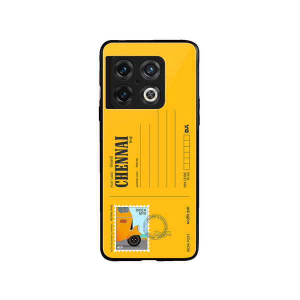 

DailyObjects Chennai Auto Rickshaw Postcard Glass Case Cover For OnePlus 10 Pro