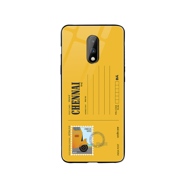 

DailyObjects Chennai Auto Rickshaw Postcard Glass Case Cover For OnePlus 7