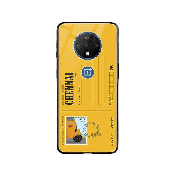 

DailyObjects Chennai Auto Rickshaw Postcard Glass Case Cover For OnePlus 7T