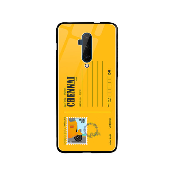 

DailyObjects Chennai Auto Rickshaw Postcard Glass Case Cover For OnePlus 7T Pro