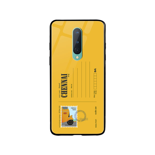 

DailyObjects Chennai Auto Rickshaw Postcard Glass Case Cover For OnePlus 8