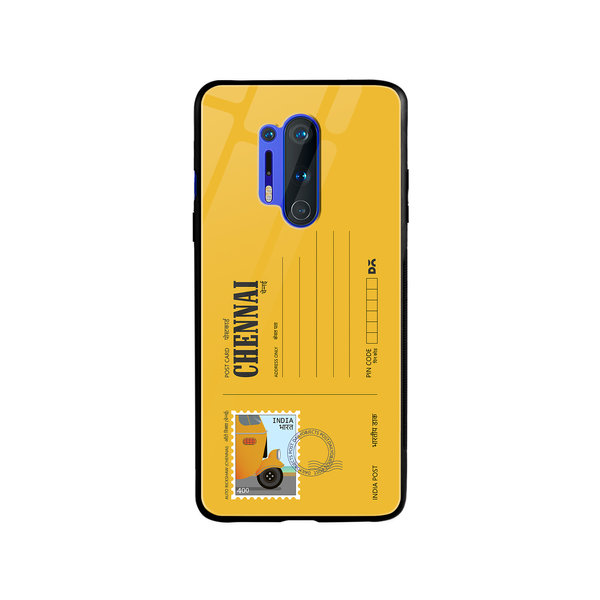 

DailyObjects Chennai Auto Rickshaw Postcard Glass Case Cover For OnePlus 8 Pro