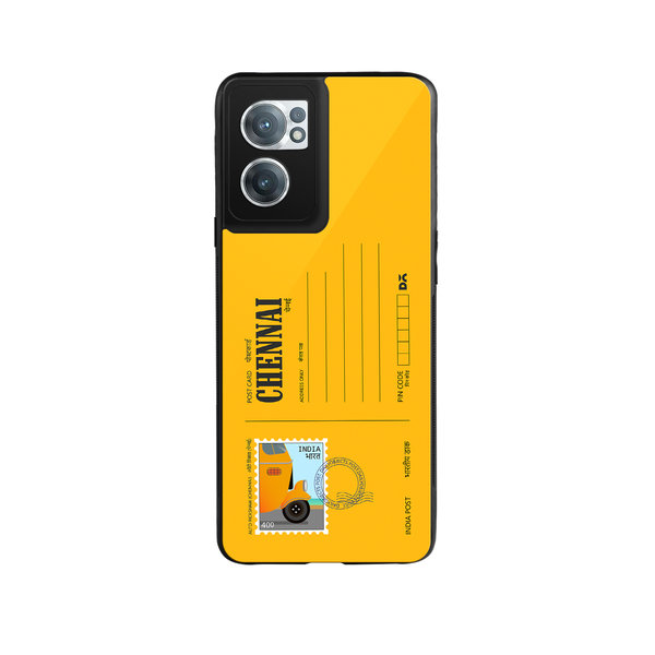 

DailyObjects Chennai Auto Rickshaw Postcard Glass Case Cover For OnePlus Nord CE 2