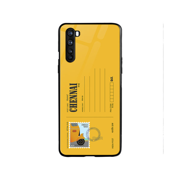 

DailyObjects Chennai Auto Rickshaw Postcard Glass Case Cover For OnePlus Nord