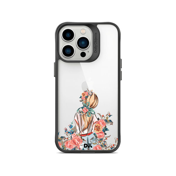 

DailyObjects China Rose Black Hybrid Clear Case Cover For iPhone 14 Pro Max
