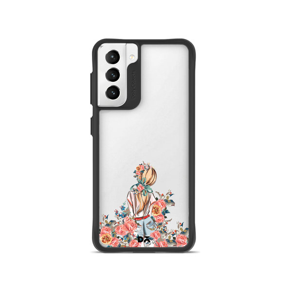 

DailyObjects China Rose Black Hybrid Clear Case Cover For Samsung Galaxy S21 FE