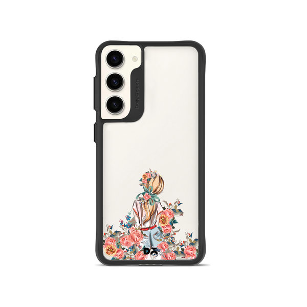 

DailyObjects China Rose Black Hybrid Clear Case Cover For Samsung Galaxy S23