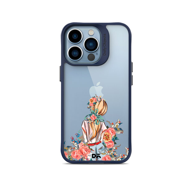 

DailyObjects China Rose Blue Hybrid Clear Case Cover For iPhone 14 Pro
