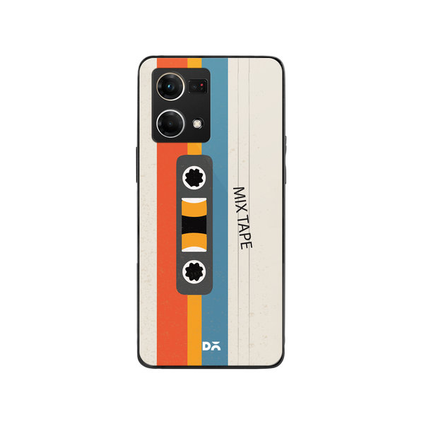 

DailyObjects Chrome Mix Tape Glass Case Cover For Oppo Reno 7