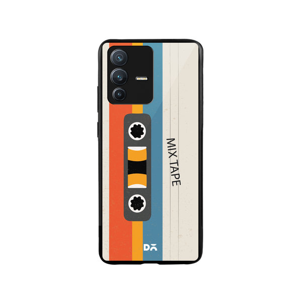 

DailyObjects Chrome Mix Tape Glass Case Cover For Vivo V23