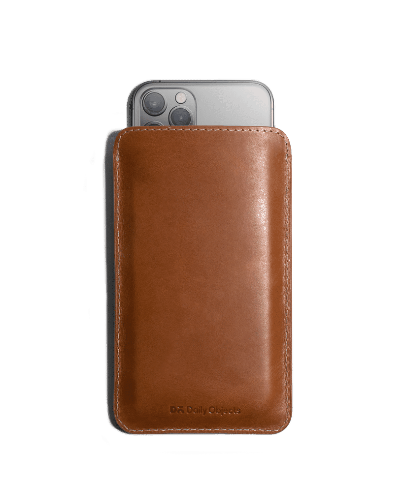 DailyObjects Cider Brown - Deep Navy Leather Phone Sleeve For iPhone 7 Plus