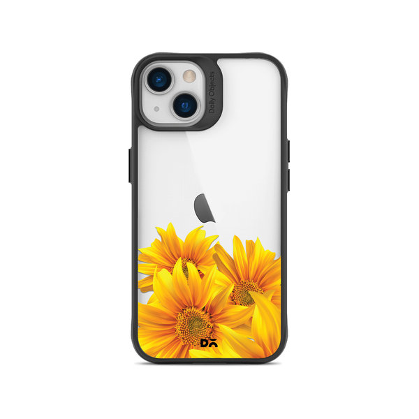 

DailyObjects Clear Bright Sunflowers Black Hybrid Clear Case Cover For iPhone 13 Mini