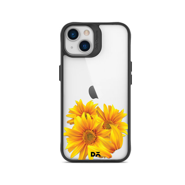

DailyObjects Clear Bright Sunflowers Black Hybrid Clear Case Cover For iPhone 15