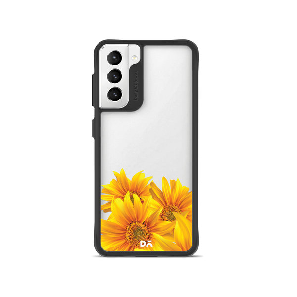 

DailyObjects Clear Bright Sunflowers Black Hybrid Clear Case Cover For Samsung Galaxy S22 Plus