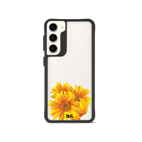 

DailyObjects Clear Bright Sunflowers Black Hybrid Clear Case Cover For Samsung Galaxy S23